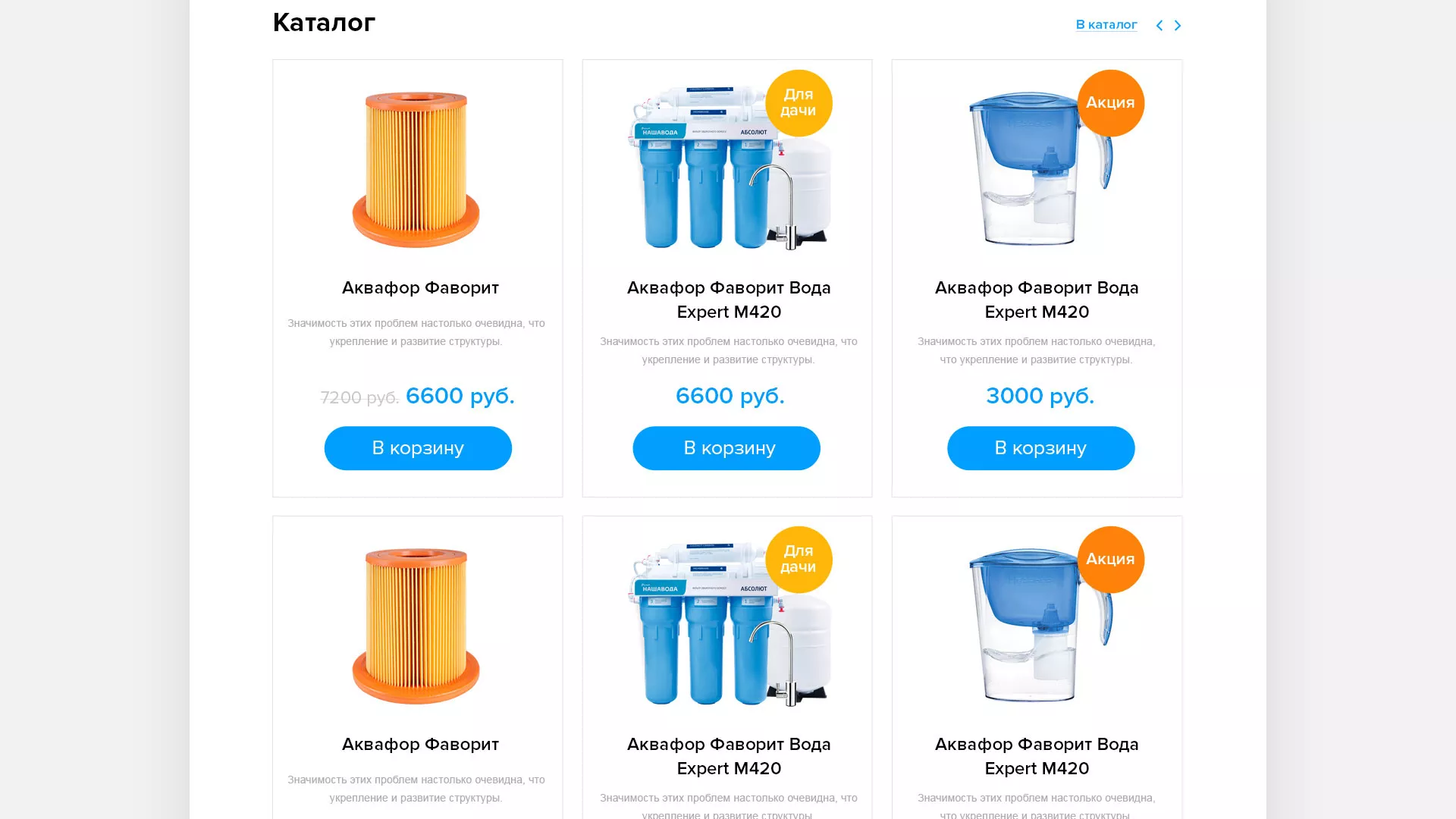 Создание интернет-магазина «Водолей» по продаже фильтров очистных сооружений в Майском