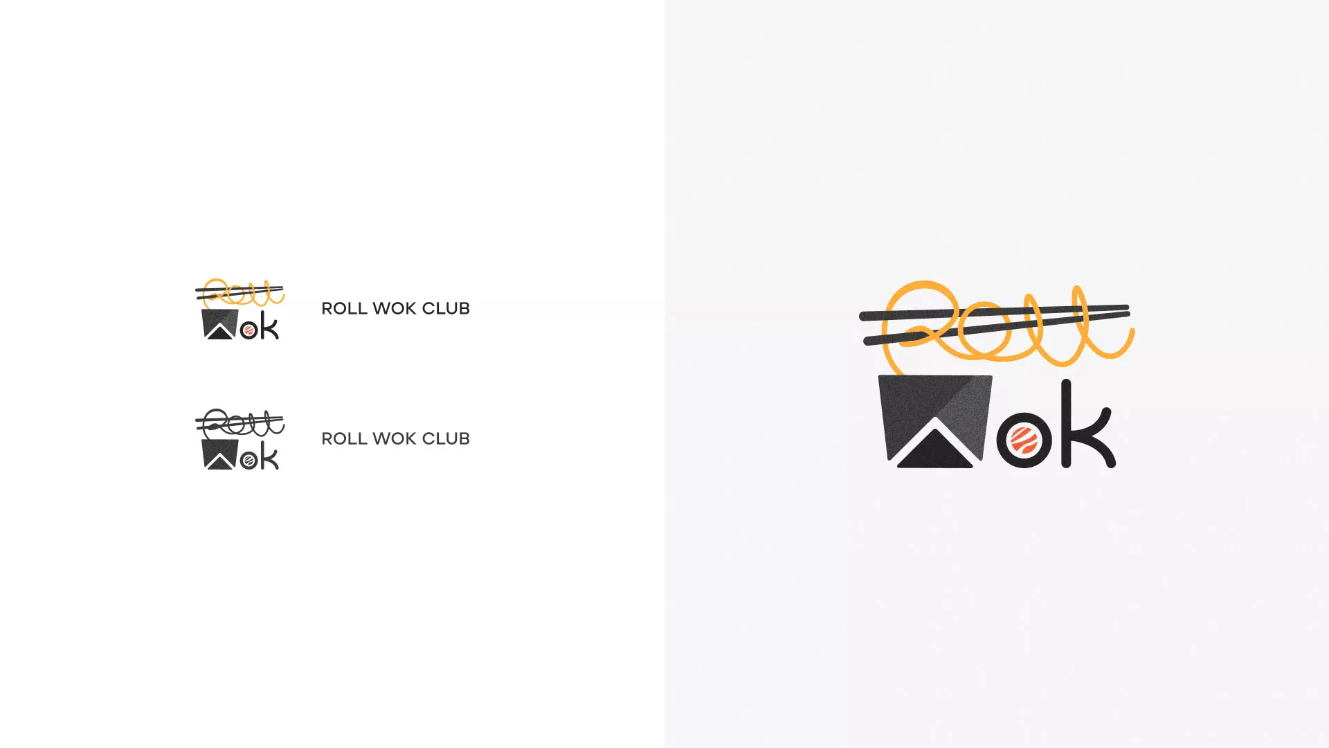 Разработка логотипа суши-бара «Roll Wok Club» в Майском